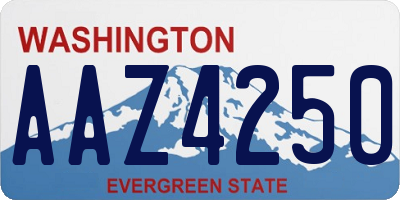 WA license plate AAZ4250