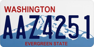 WA license plate AAZ4251