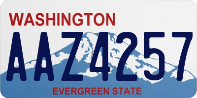 WA license plate AAZ4257