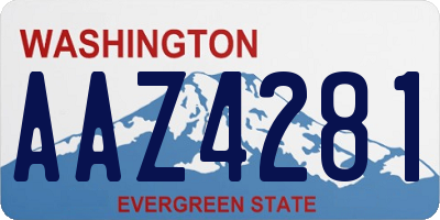WA license plate AAZ4281