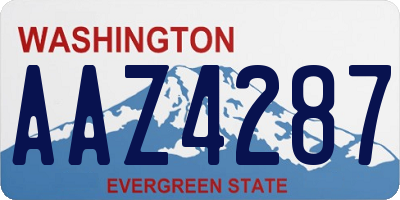 WA license plate AAZ4287
