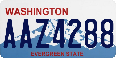 WA license plate AAZ4288