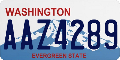 WA license plate AAZ4289