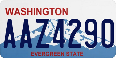 WA license plate AAZ4290