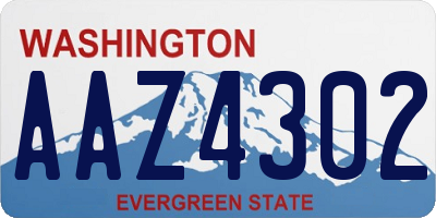 WA license plate AAZ4302