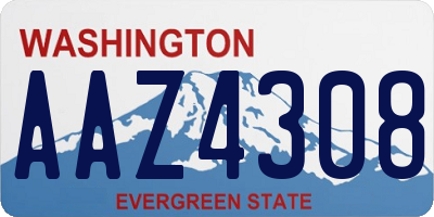 WA license plate AAZ4308