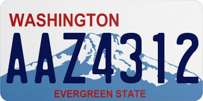 WA license plate AAZ4312
