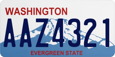 WA license plate AAZ4321