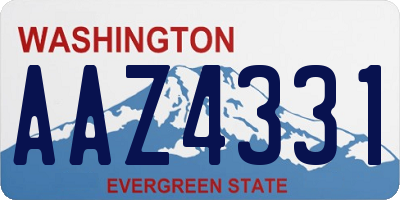 WA license plate AAZ4331
