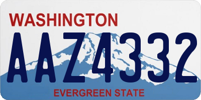 WA license plate AAZ4332