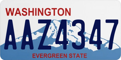 WA license plate AAZ4347