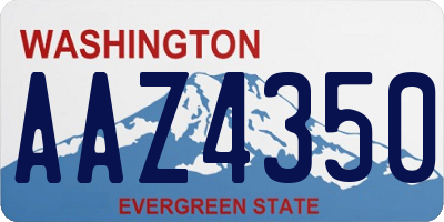 WA license plate AAZ4350