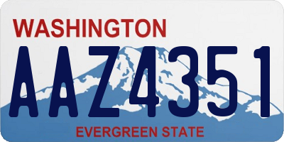 WA license plate AAZ4351