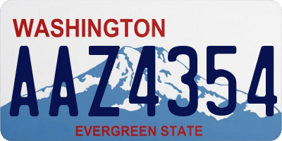 WA license plate AAZ4354