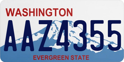 WA license plate AAZ4355