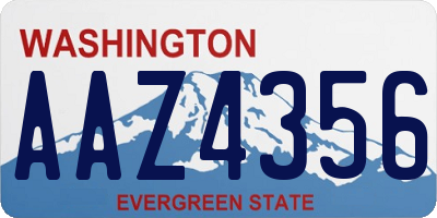 WA license plate AAZ4356