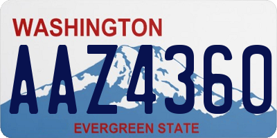 WA license plate AAZ4360