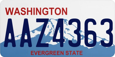 WA license plate AAZ4363