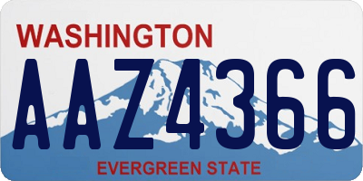 WA license plate AAZ4366