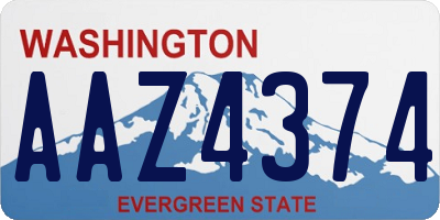 WA license plate AAZ4374