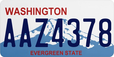 WA license plate AAZ4378
