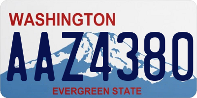WA license plate AAZ4380
