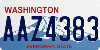 WA license plate AAZ4383