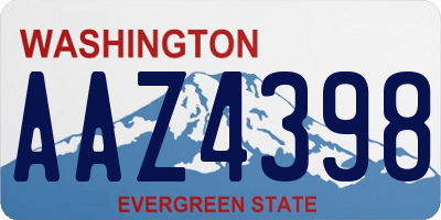 WA license plate AAZ4398