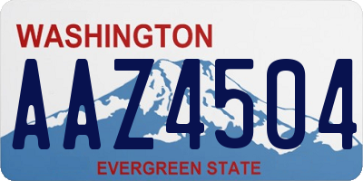 WA license plate AAZ4504