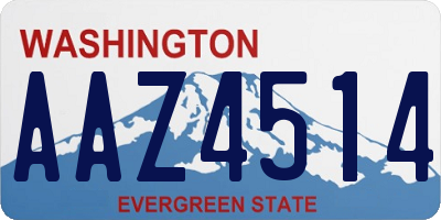 WA license plate AAZ4514
