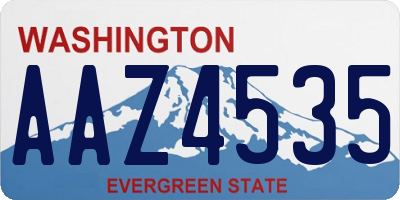 WA license plate AAZ4535