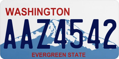 WA license plate AAZ4542