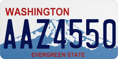 WA license plate AAZ4550