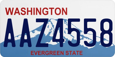 WA license plate AAZ4558