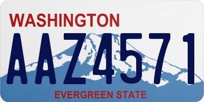 WA license plate AAZ4571