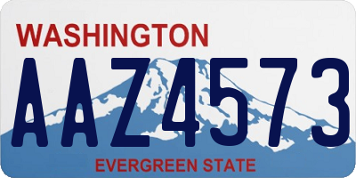 WA license plate AAZ4573