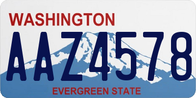WA license plate AAZ4578