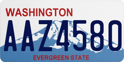 WA license plate AAZ4580