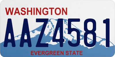 WA license plate AAZ4581