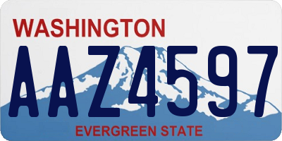 WA license plate AAZ4597