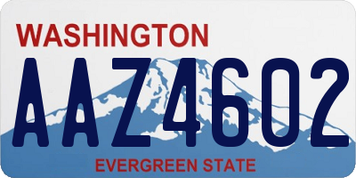 WA license plate AAZ4602