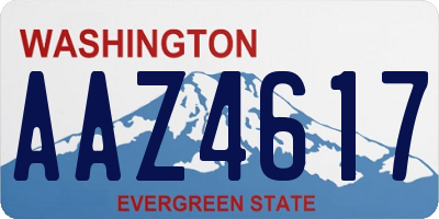 WA license plate AAZ4617