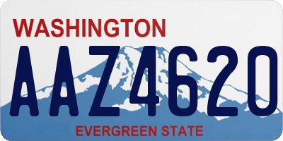 WA license plate AAZ4620