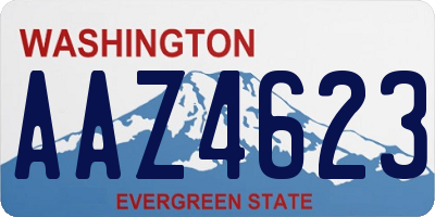 WA license plate AAZ4623