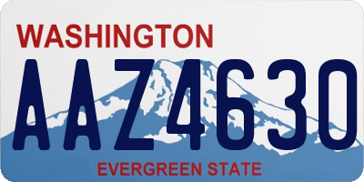 WA license plate AAZ4630
