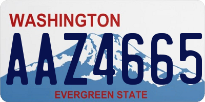 WA license plate AAZ4665