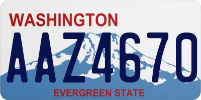 WA license plate AAZ4670