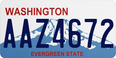 WA license plate AAZ4672