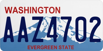 WA license plate AAZ4702