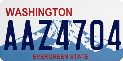 WA license plate AAZ4704